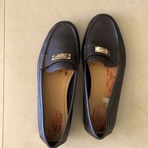 Dark brown Coach driving slip on loafers